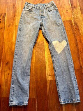 Levi’s 501 150th Anniversary Heart Patch Jeans - Size 24 x 30